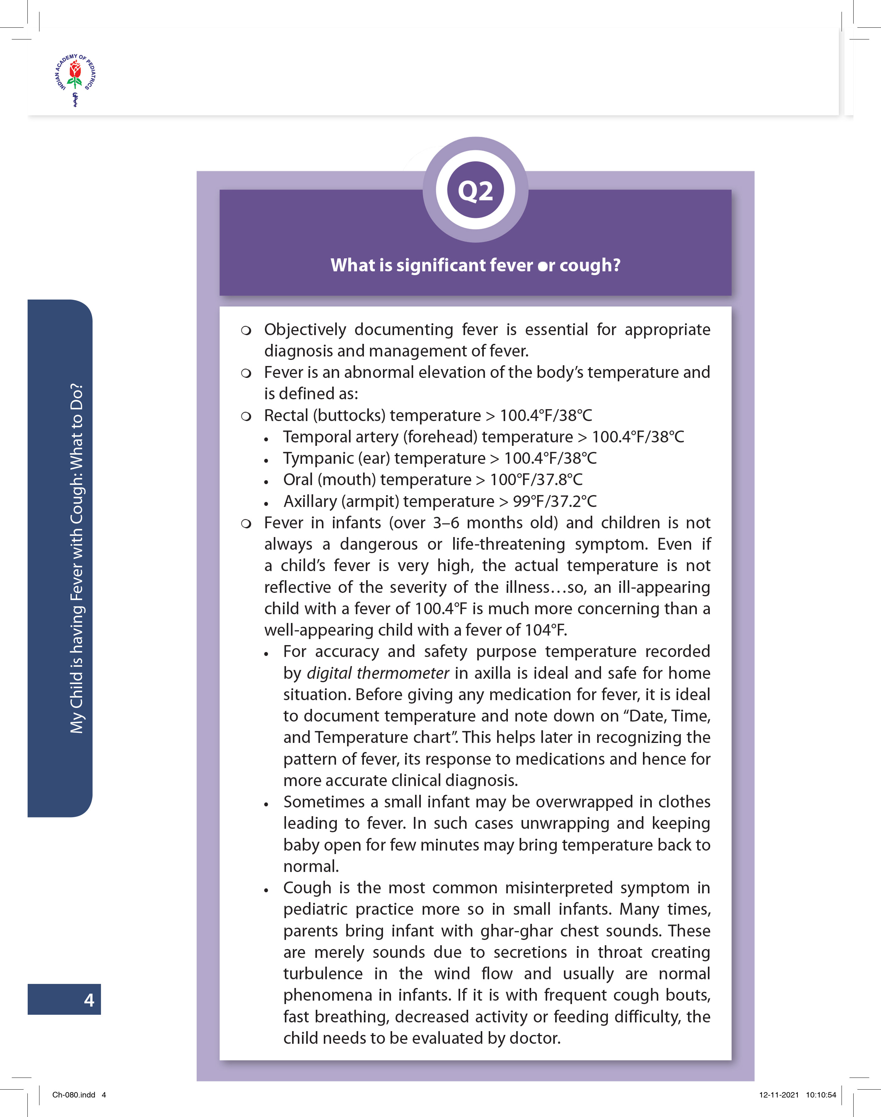 FAQ - Child with fever and cough