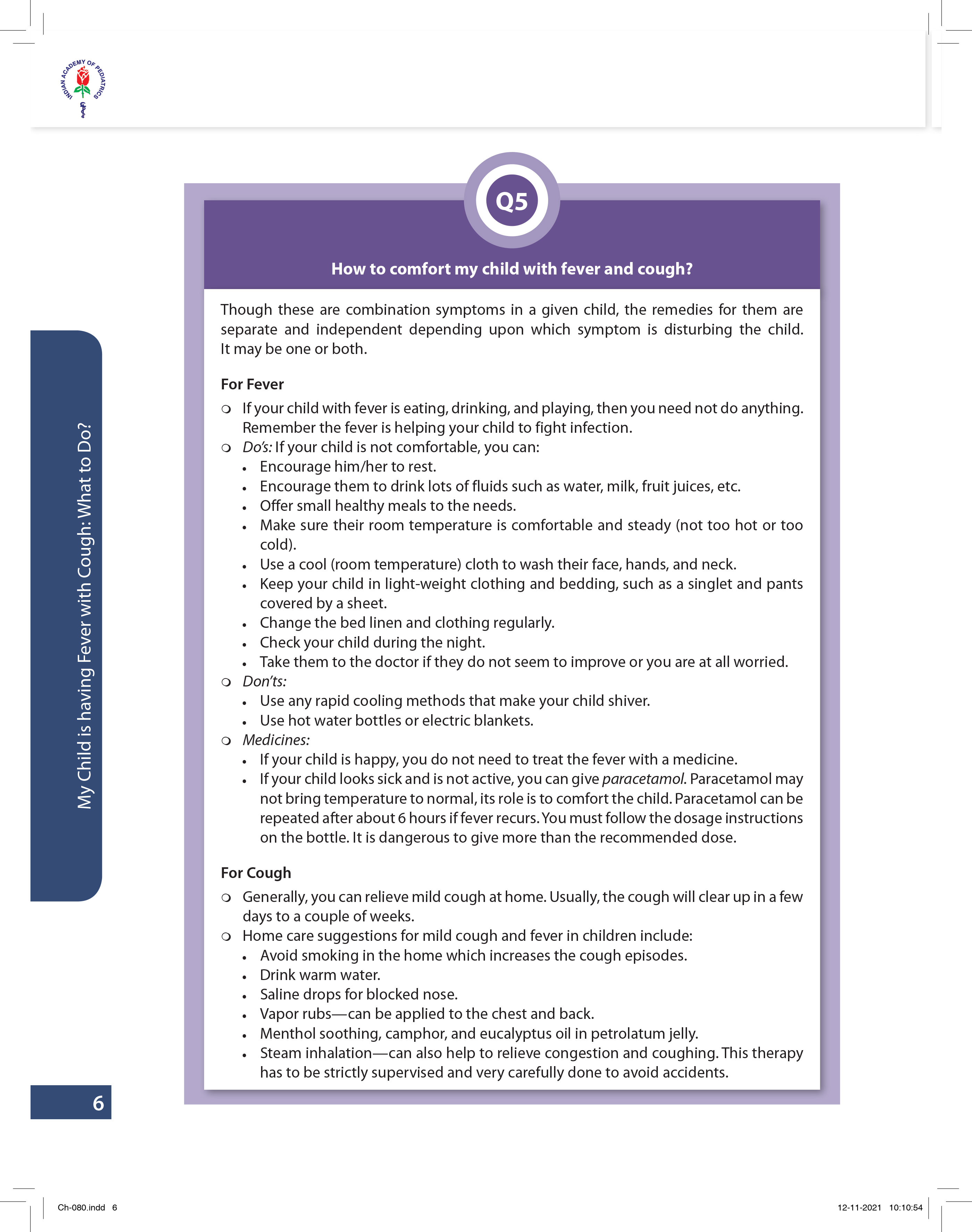 FAQ - Child with fever and cough